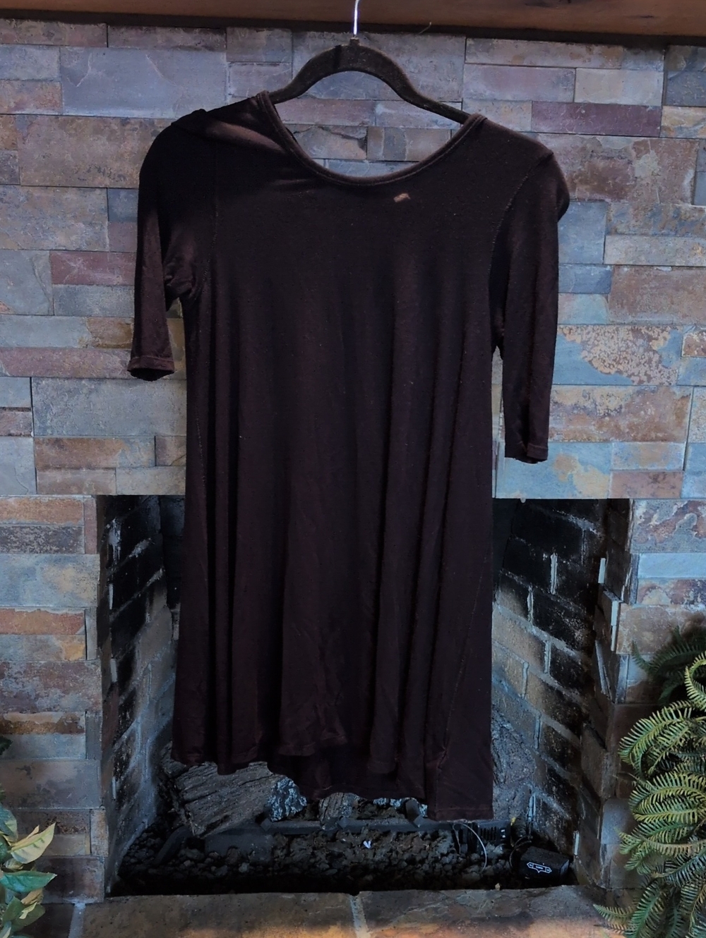 We The Free Black Scoop Neck Short Sleeve Tunic